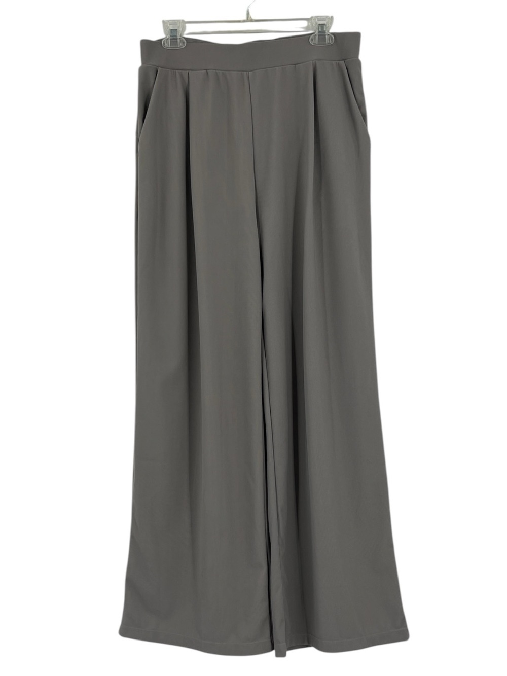 Halara Flex™ High Waisted Pocket Wide Leg Stretch Grey Pull On Pants SZ L